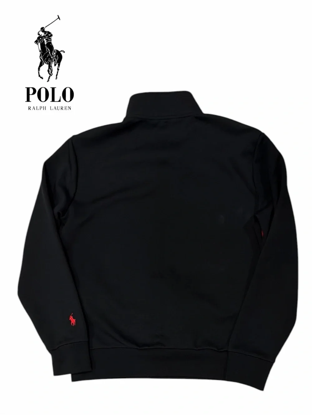 Polo Ralph Lauren Double Knit Black Quarter-Zip Sweatshirt - Size M